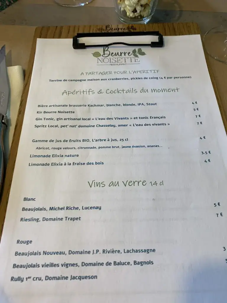 Menu_Beurre Noisette, LUCENAY, BEAUJOLAIS_Lucenay_image_1