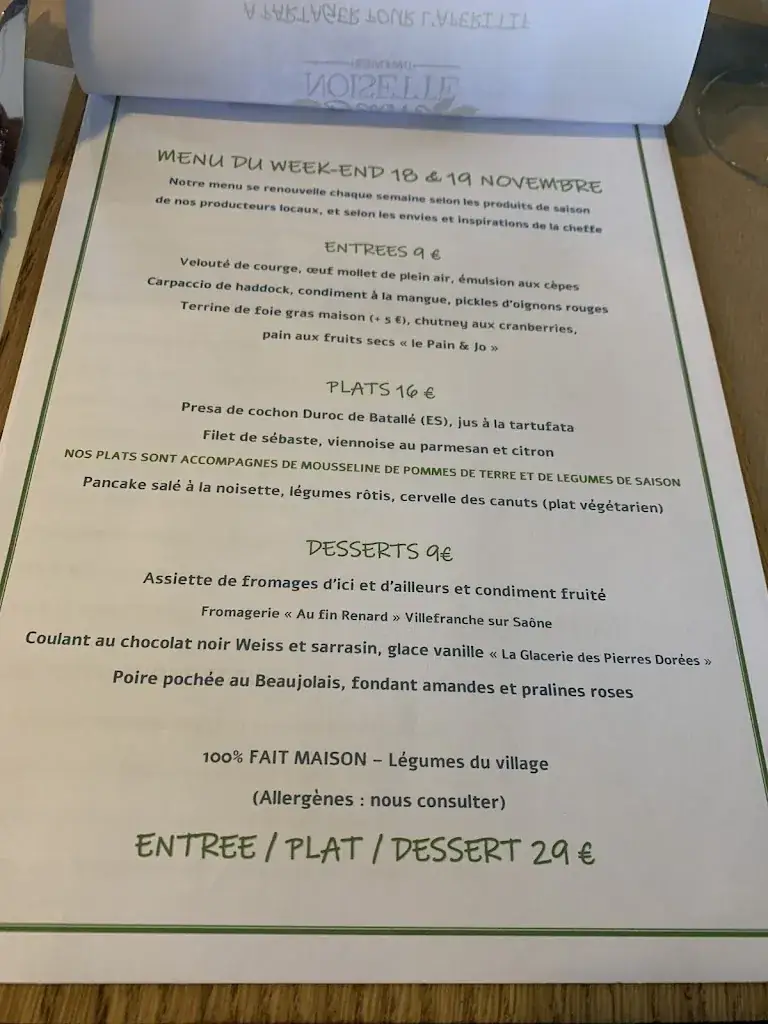 Menu_Beurre Noisette, LUCENAY, BEAUJOLAIS_Lucenay_image_3