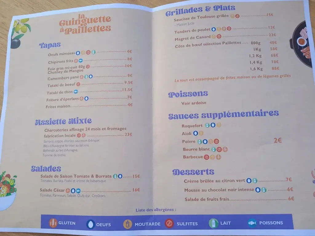 Menu_La Guinguette à Paillettes_Auterive_image_1