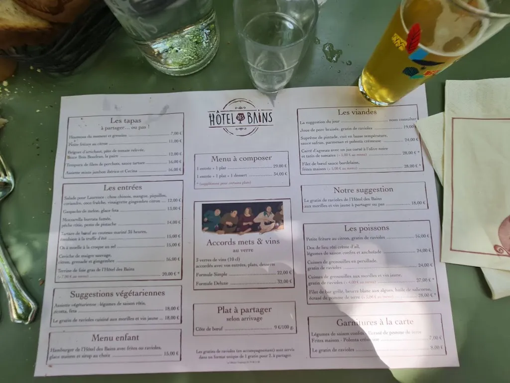 Menu_Hôtel des Bains_Charavines_image_1