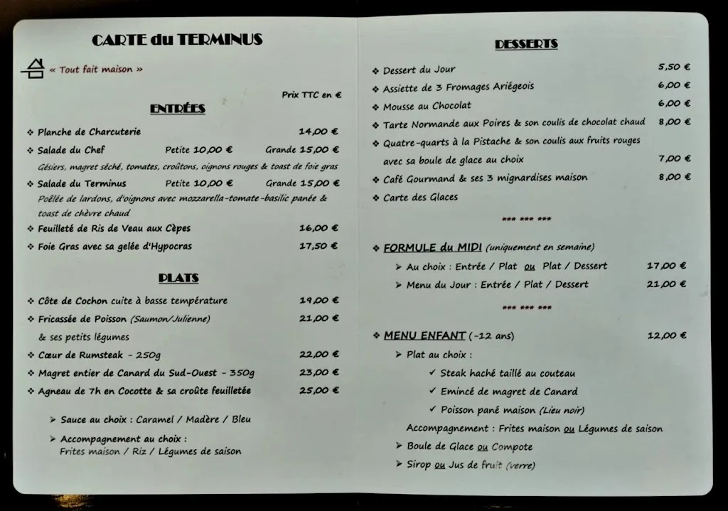 Menu_Restaurant Le Terminus_Ax-les-Thermes_image_1
