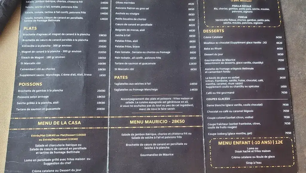 Menu_Casa Mauricio_Ax-les-Thermes_image_1