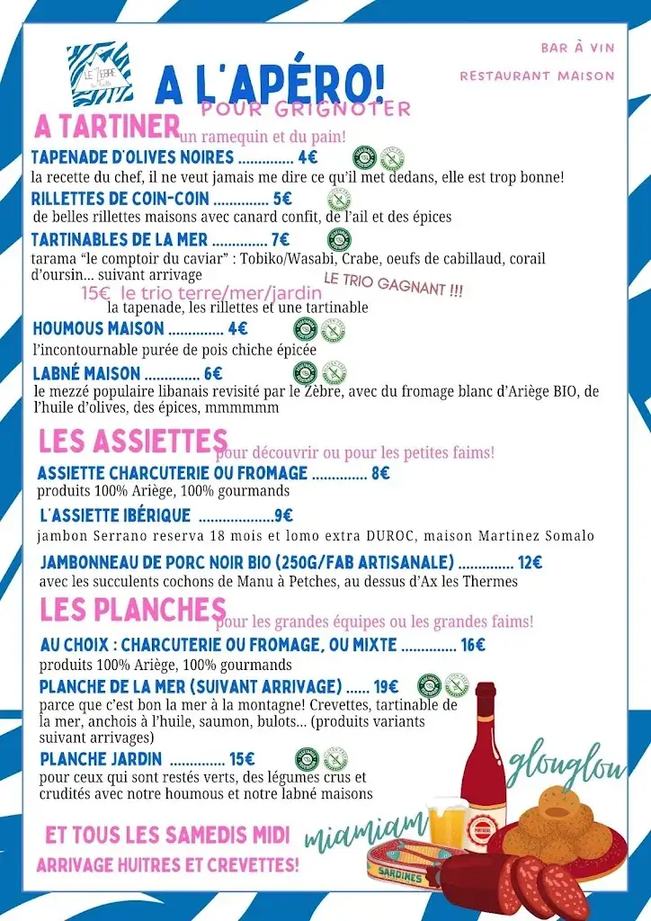 Menu_La Table du Zèbre_Ax-les-Thermes_image_1