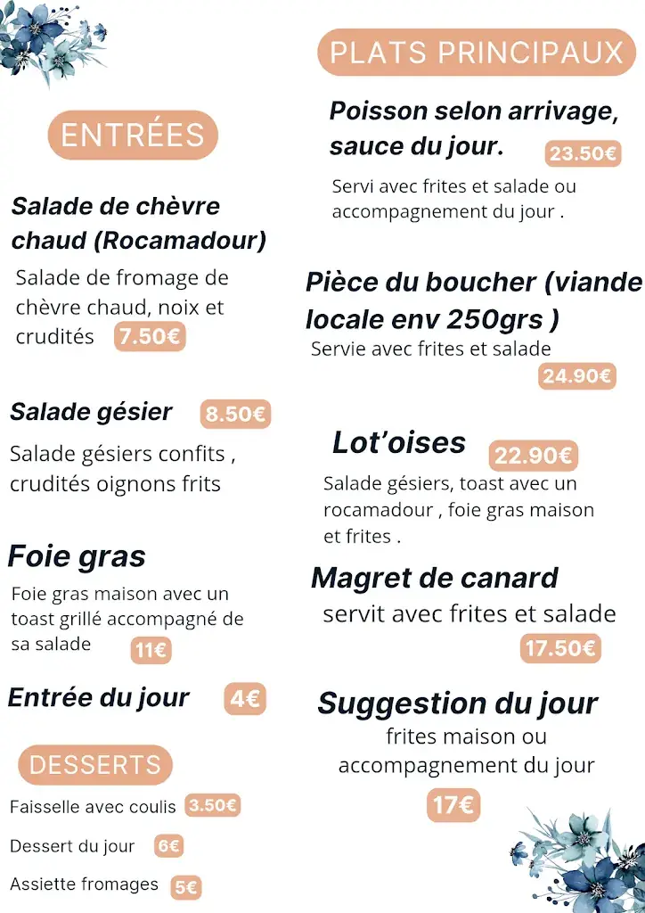 Menu_Restaurant les lot'oises_Bagnac-sur-Célé_immagine_4