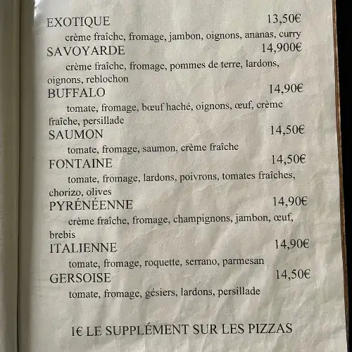 Menu_Restaurant La Fontaine_Bagnères-de-Bigorre_image_1