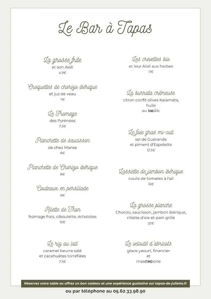 Menu_Les Tapas de Juliette_Bagnères-de-Bigorre_image_2