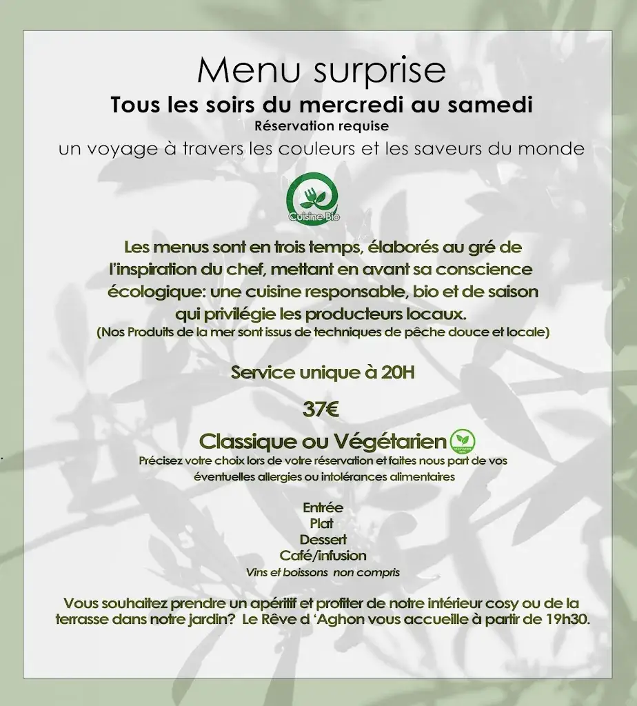 Menu_Le Restaurant du Rêve d'Aghon_Bagnères-de-Bigorre_image_1