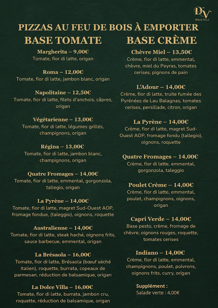 Menu_RESTAURANT DOLCE VILLA_Bagnères-de-Bigorre_image_1