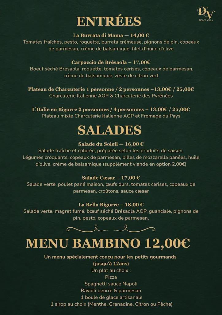 Menu_RESTAURANT DOLCE VILLA_Bagnères-de-Bigorre_image_2