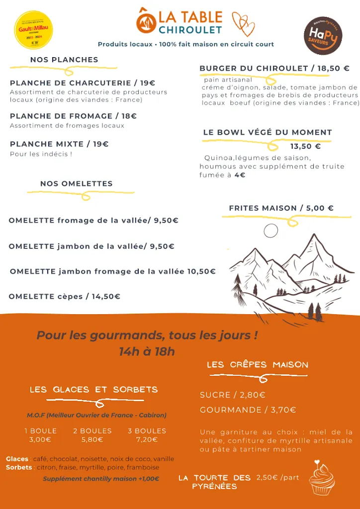 Menu_La Table Ô Chiroulet_Bagnères-de-Bigorre_immagine_1