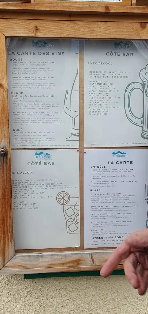 Menu_Restaurant Auberge Chez Gabrielle_Beaudéan_immagine_4