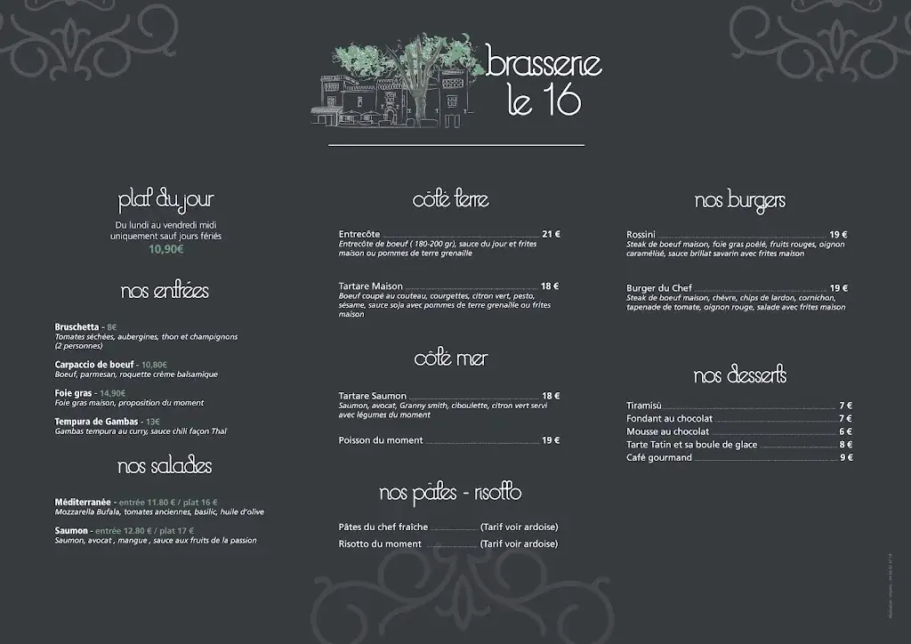 Menu_Brasserie le 16 - Domaine val de Cèze à Bagnols s/Cèze_Bagnols-sur-Cèze_image_2