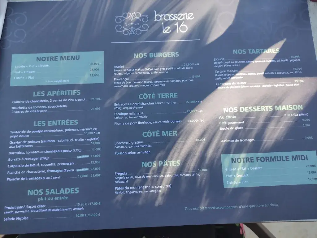 Menu_Brasserie le 16 - Domaine val de Cèze à Bagnols s/Cèze_Bagnols-sur-Cèze_image_3