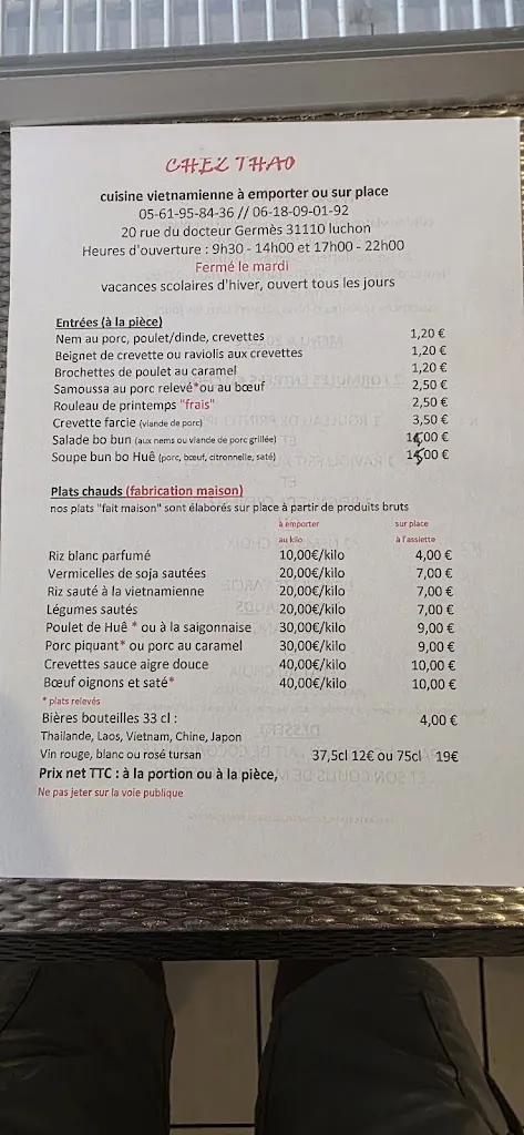 Menu_Chez Thao_Bagnères-de-Luchon_immagine_1