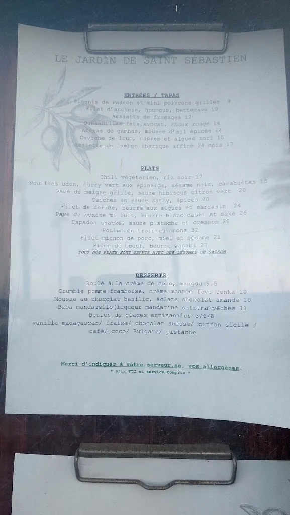 Menu_LE JARDIN DE SAINT SEBASTIEN_Banyuls-sur-Mer_immagine_1