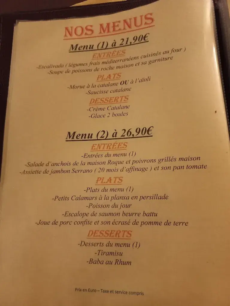 Menu_The Old Cellar_Banyuls-sur-Mer_image_2