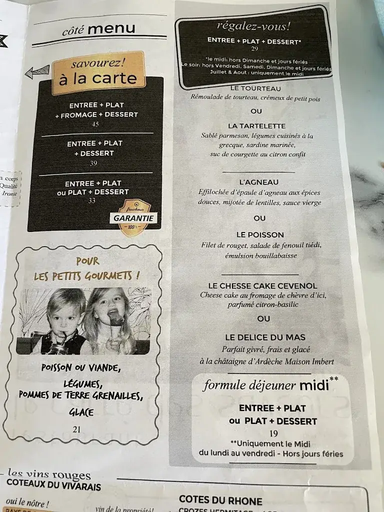 Menu_Restaurant Le Carré des Saveurs_Barjac_image_3