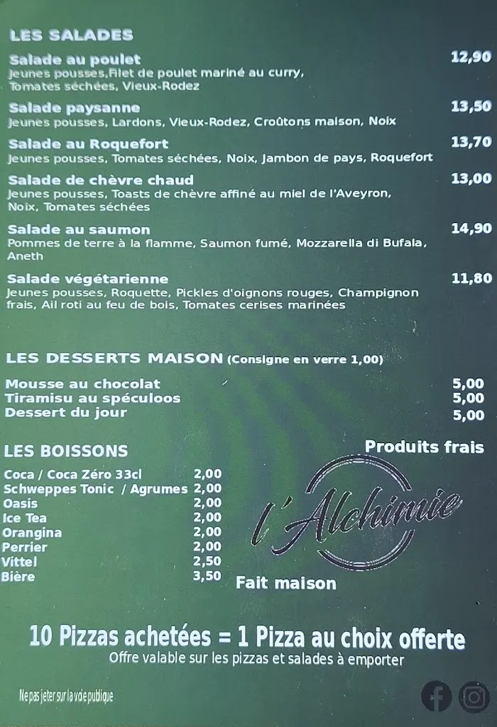 Menu_Restaurant Pizzeria l'Alchimie_Baraqueville_image_1