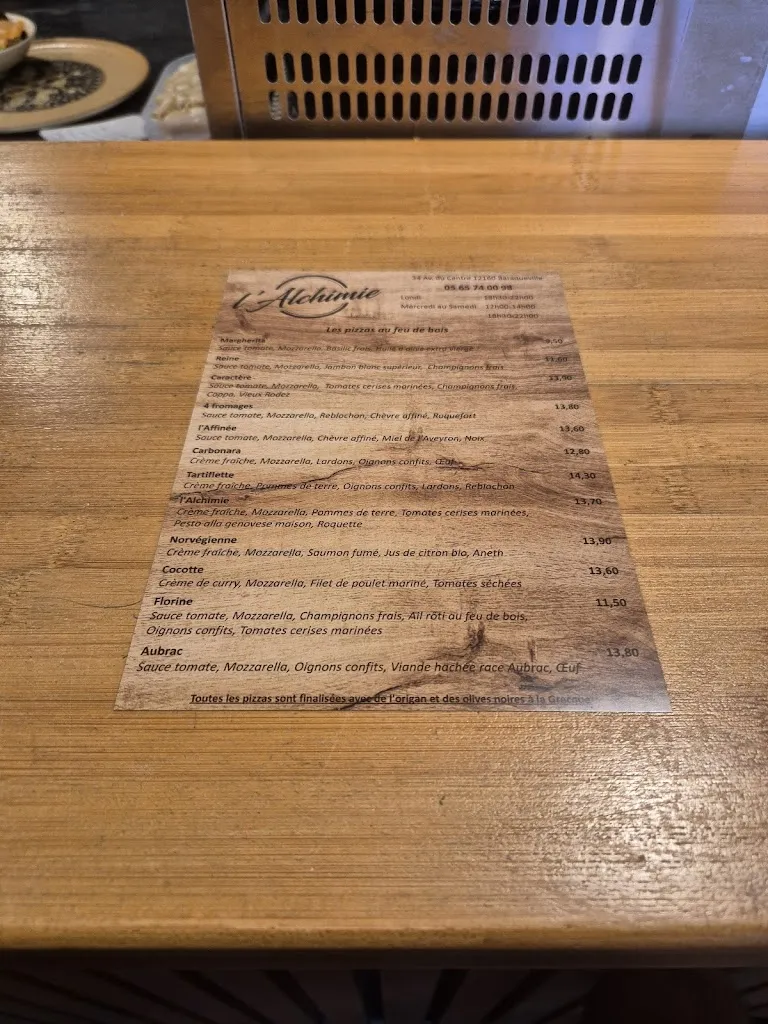 Menu_Restaurant Pizzeria l'Alchimie_Baraqueville_image_3