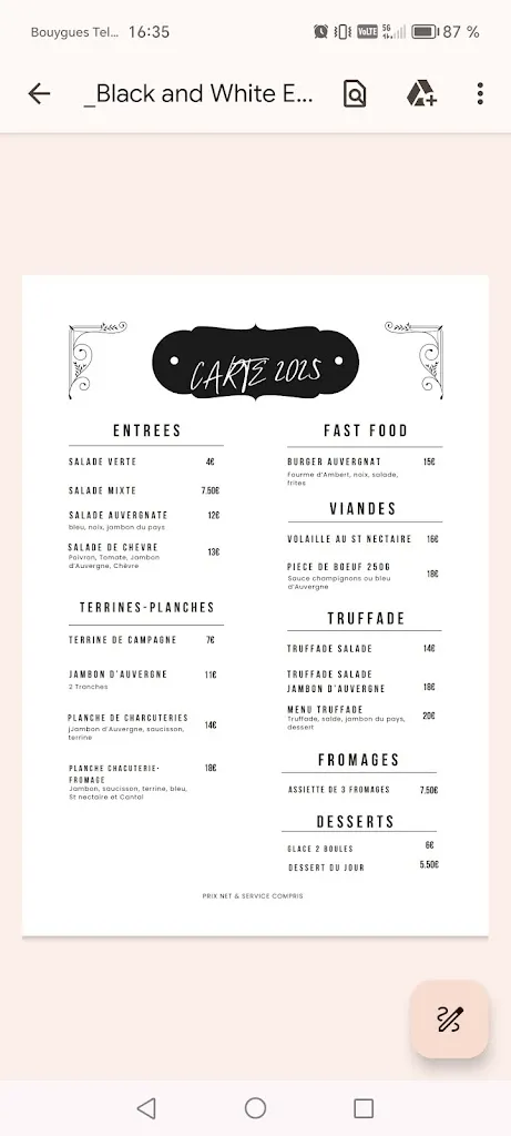 Menu_Auberge de la Crouze_Ancizes-Comps_image_1