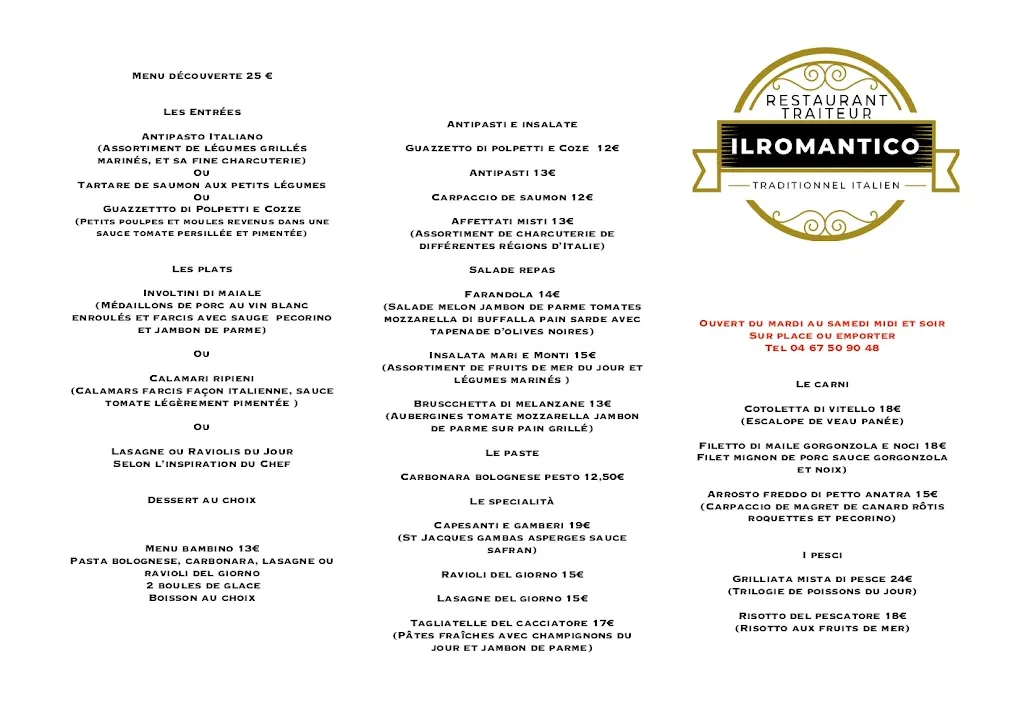 Menu_Il Romantico_Castries_image_1