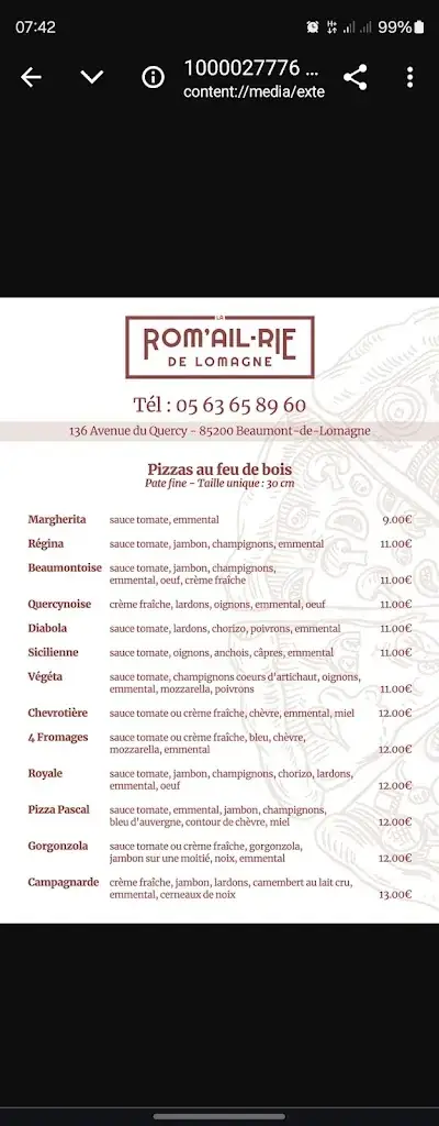 Menu_La Rom'Ail-rie_Beaumont-de-Lomagne_image_3