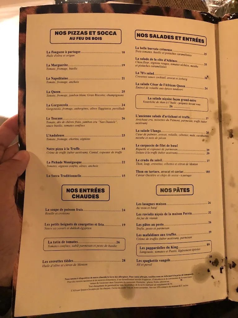 Menu_African Queen Beaulieu-sur-Mer_Beaulieu-sur-Mer_image_2