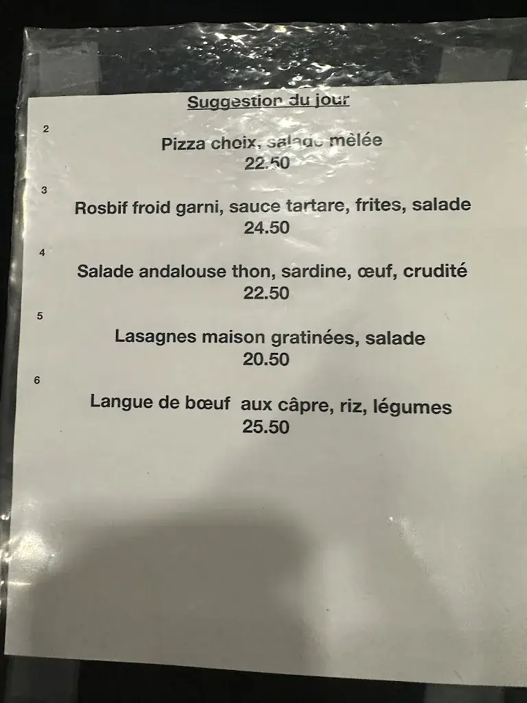 Menu_Restaurant Brasserie Bergières SA_Lausanne_image_1