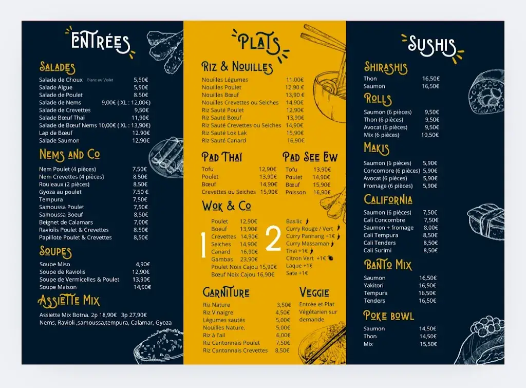 Menu_BOTNA THAÏ & SUSHIS - BEAUZELLE_Beauzelle_image_1