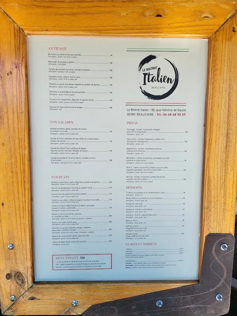 Menu_Le bistrot italien Beaucaire_Beaucaire_image_1