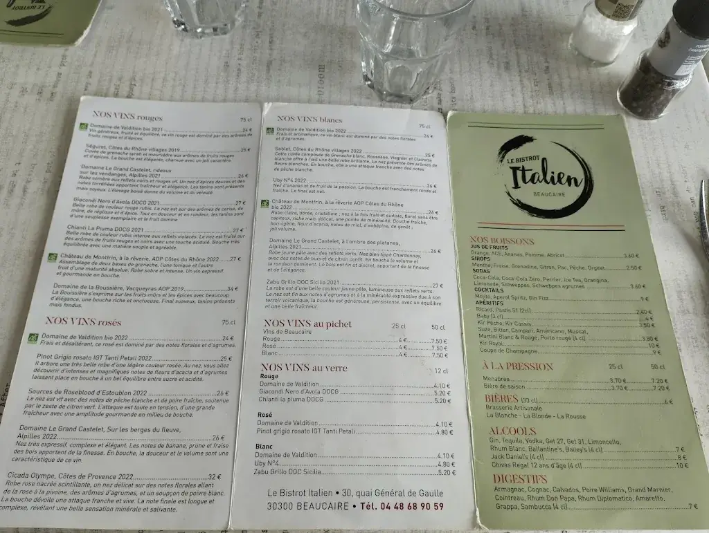 Menu_Le bistrot italien Beaucaire_Beaucaire_image_2