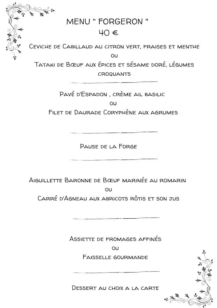 Menu_Restaurant La Forge_Bédarieux_image_2