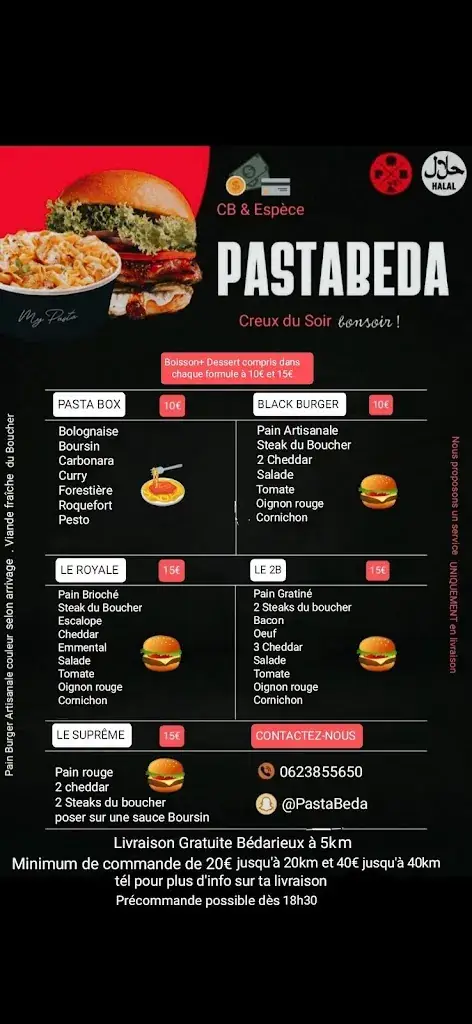 Menu_PASTA BEDA_Bédarieux_image_2