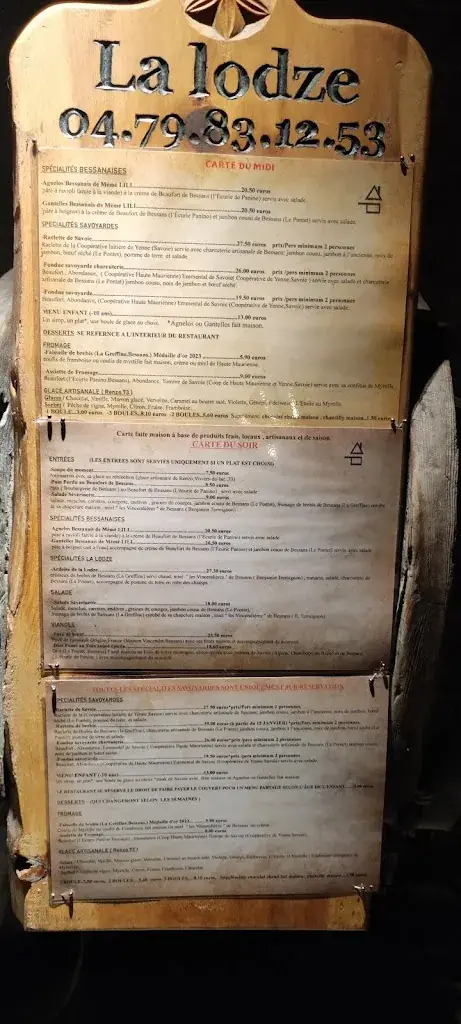 Menu_RESTAURANT LA LODZE_Bessans_image_1