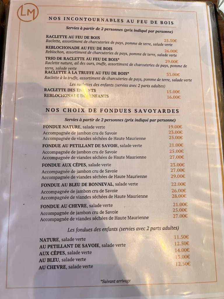 Menü_restaurant la Bocona_Bessans_Bild_1