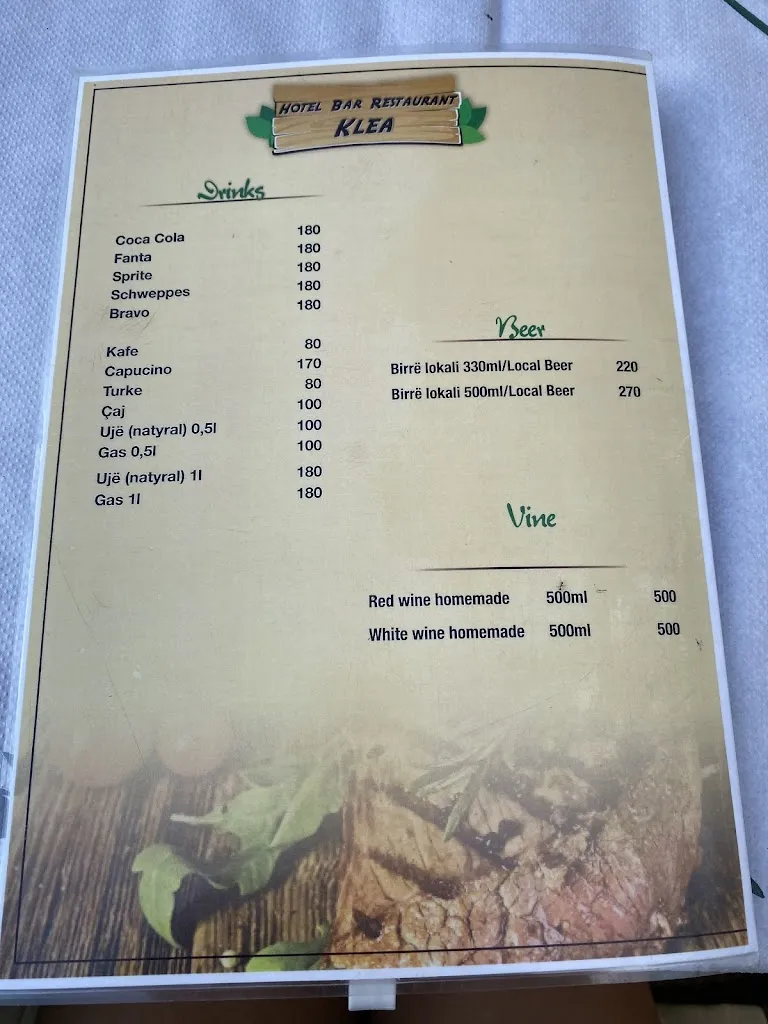 Menu_Klea Restaurant_Albania_image_3