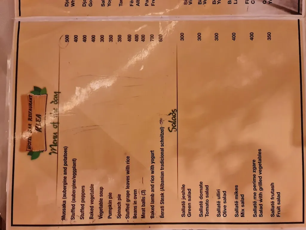 Menu_Klea Restaurant_Albania_image_4