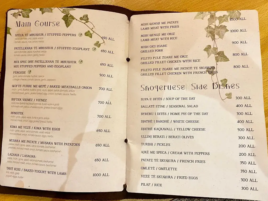 Menu_Eni Traditional Food Berat_Albania_image_1