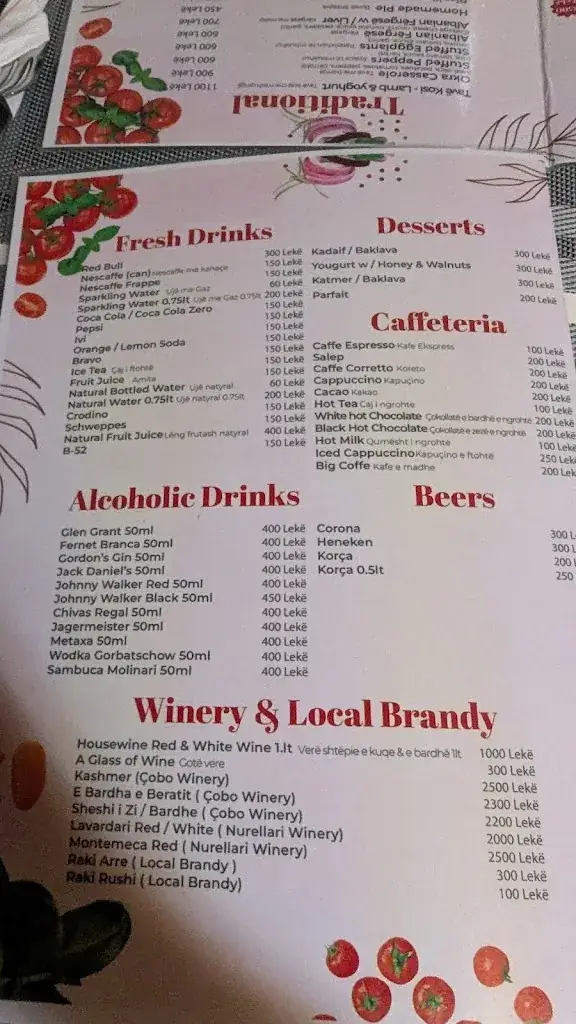 Menu_Piccolo Grande Amore_Albania_image_1