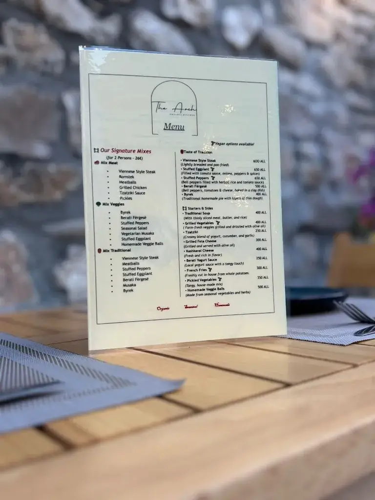 Menu_The Arch • Organic Kitchen_Albania_image_4