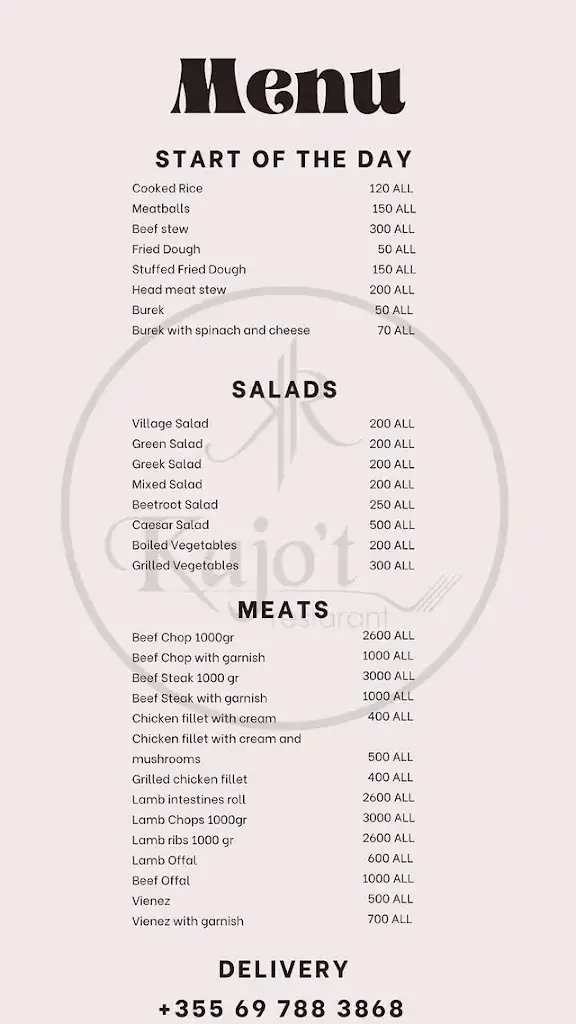 Menu_Kajo’t Restorant_Albania_immagine_1