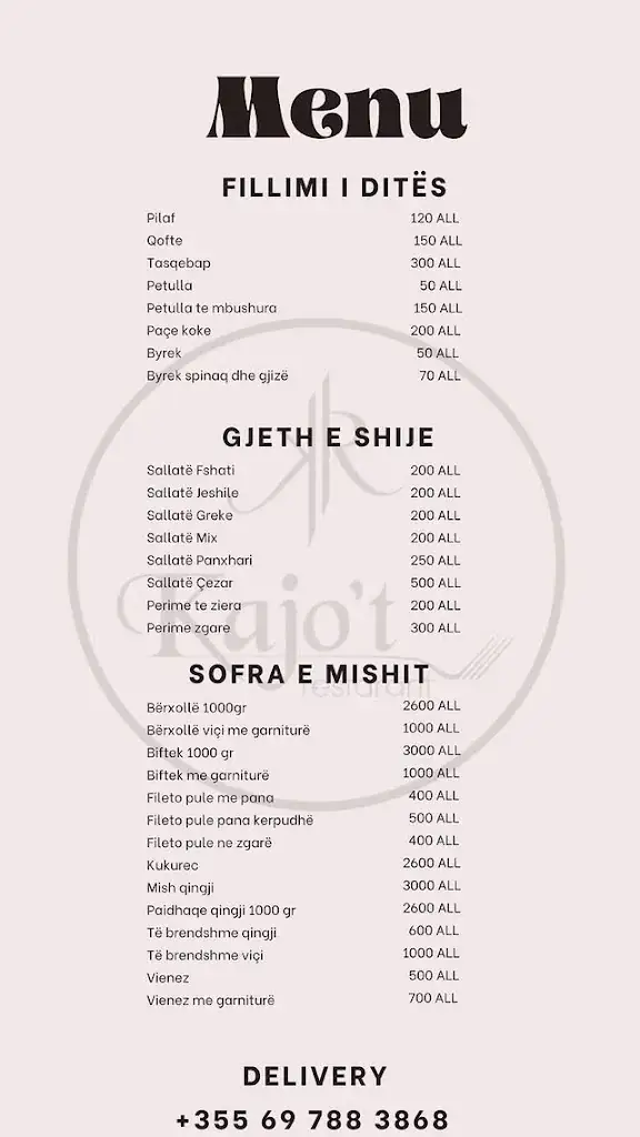 Menu_Kajo’t Restorant_Albania_immagine_2