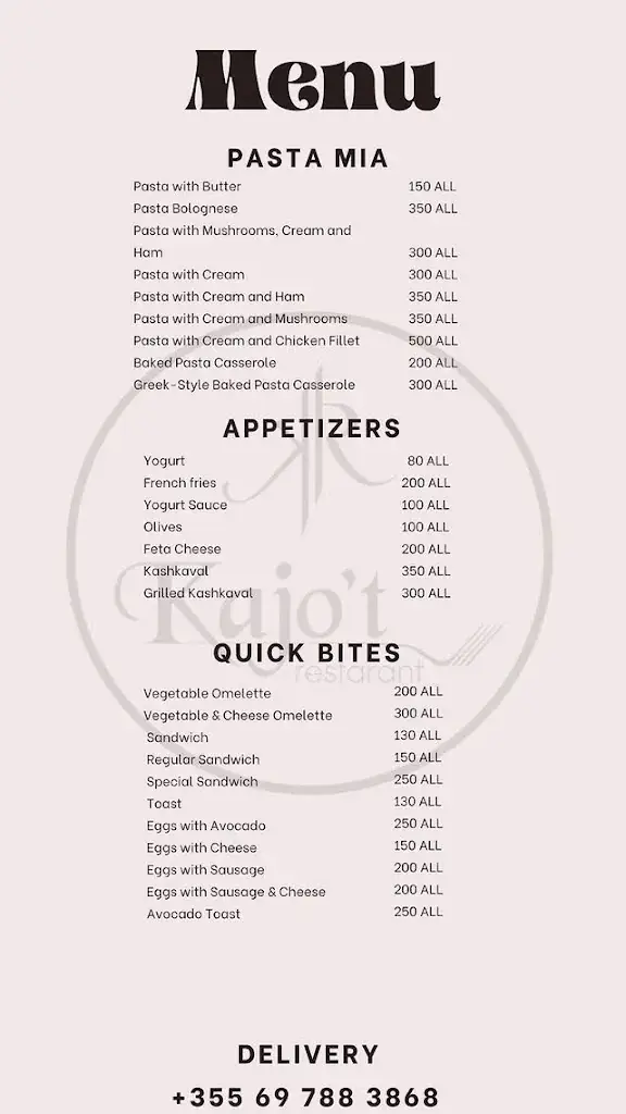 Menu_Kajo’t Restorant_Albania_immagine_3