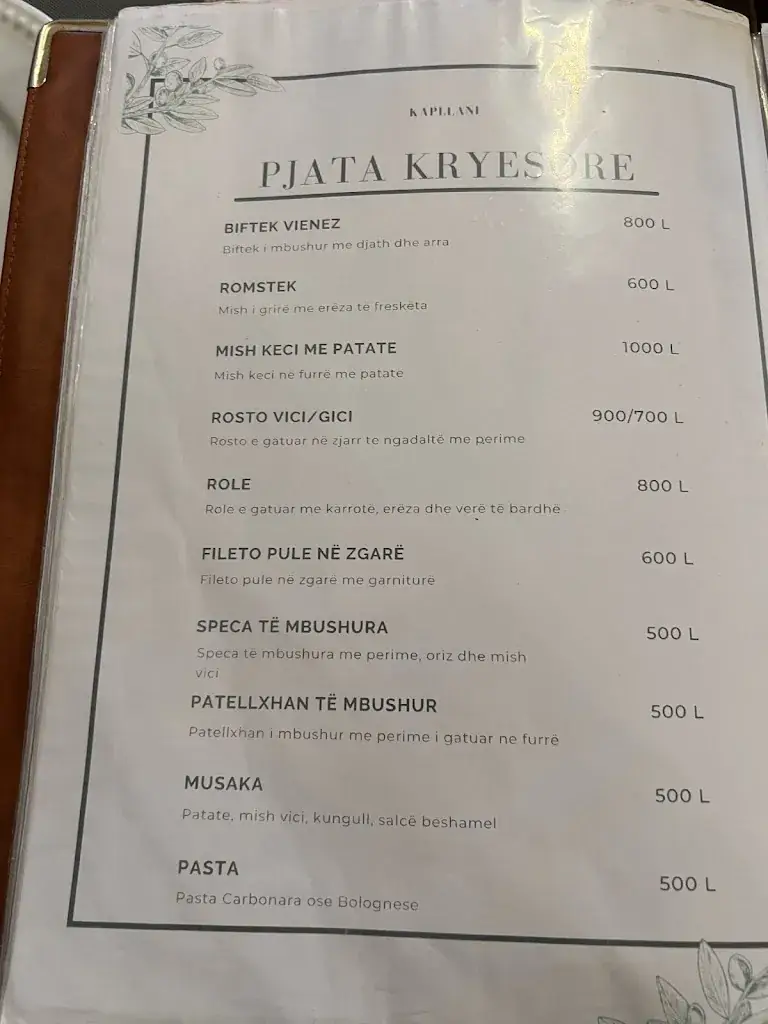 Menu_Restaurant Kapllani_Albania_image_1
