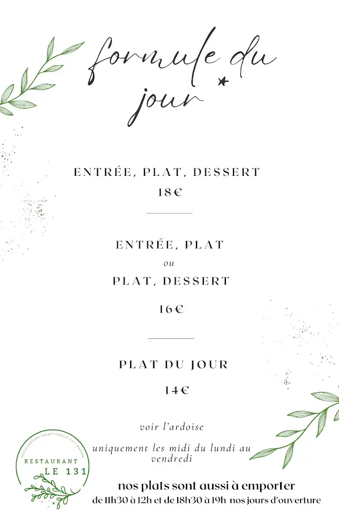 Menu_Restaurant Le 131_Saint-Paul-le-Jeune_immagine_4