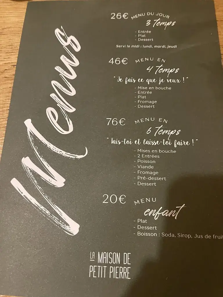 Menu_La Maison de Petit Pierre_Béziers_image_2