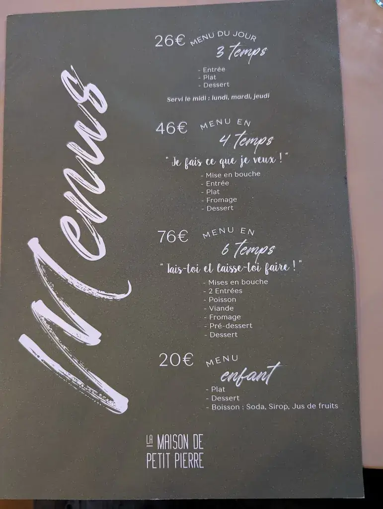 Menu_La Maison de Petit Pierre_Béziers_image_3