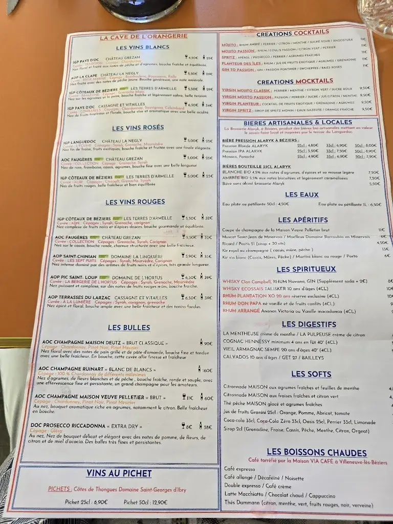 Menu_L'Orangerie - Restaurant Bistronomique - Très bien noté_Béziers_image_1