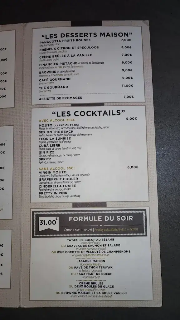 Menu_Restaurant Brasserie du Palais Béziers_Béziers_immagine_4