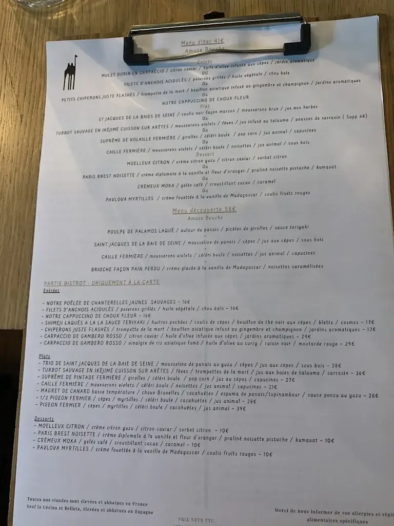 Menu_Le chameau ivre_Béziers_image_1